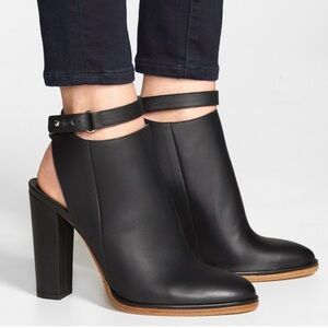 Vince Joanna Leather Ankle Boots with Strap